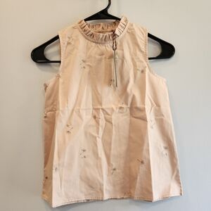 The Sunday Collective Kids NWT Moonlight Sleeveless Ruffled Collar Embroidered